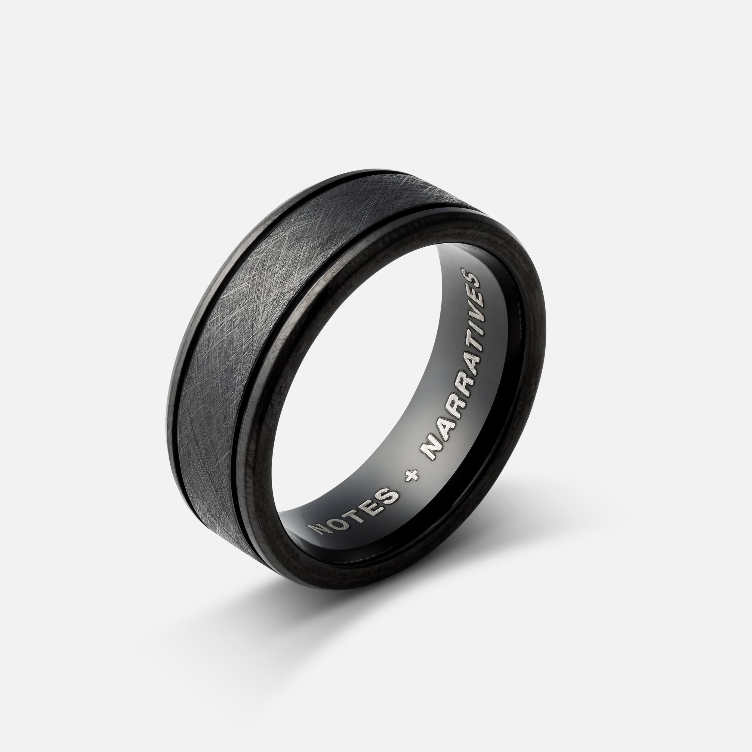 Textured Tungsten Ring (Black) 8MM