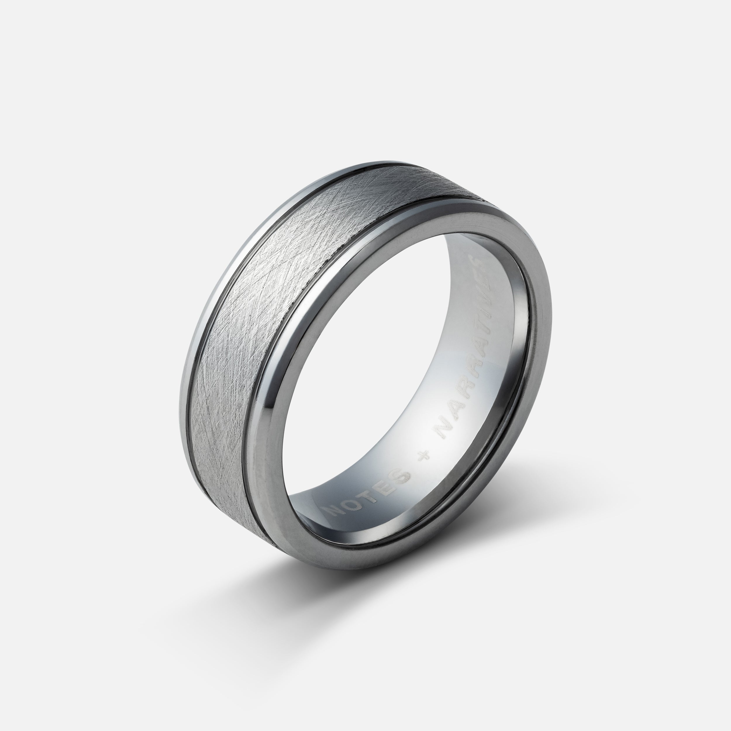 Textured Tungsten Ring (Silver) 8MM