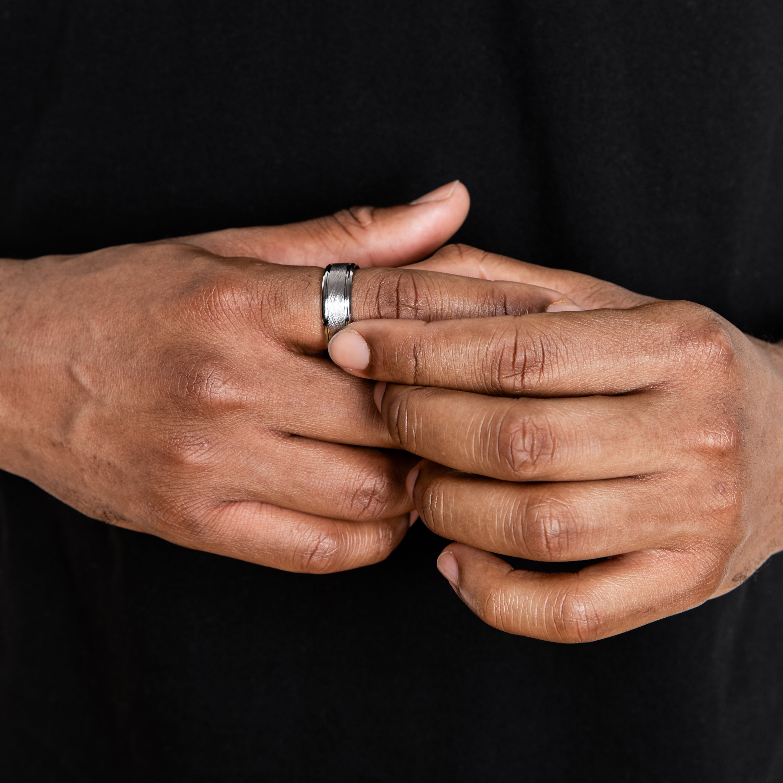 Textured Tungsten Ring (Silver) 8MM