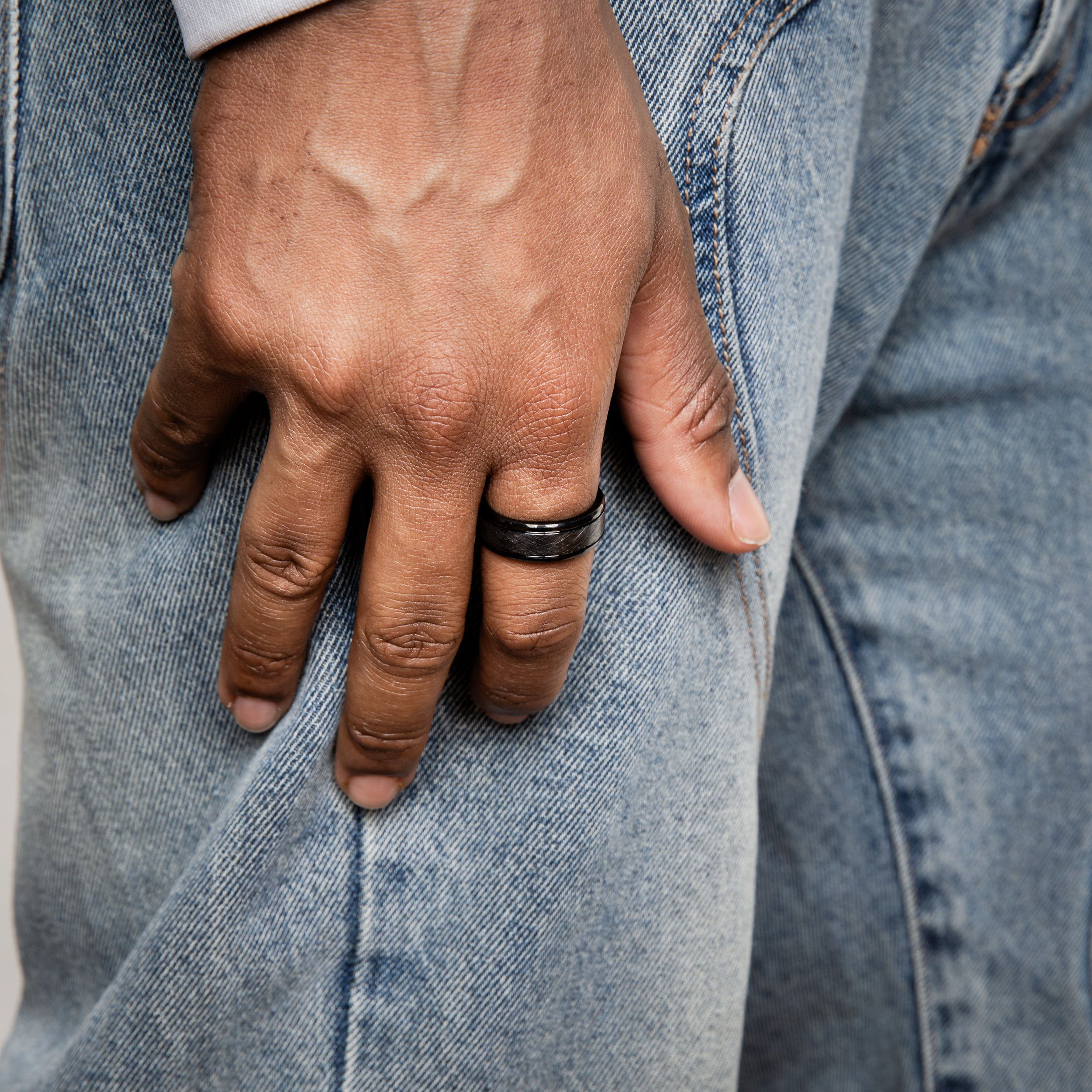 Textured Tungsten Ring (Black) 8MM